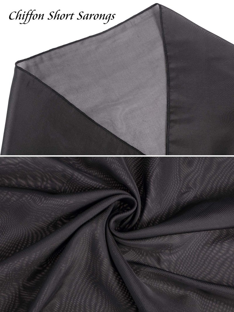 Chuangdi 4 Pcs Sarongs Coverups for Women Swimsuit Wrap Skirt Beach Bikini Bottom Cover up Short Skirt Chiffon Cover Ups for Swimwear(Black, White, Pink and Purple) - Image 2